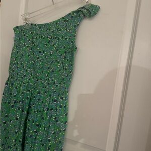 Green Floral One-Shoulder Dress Size M
